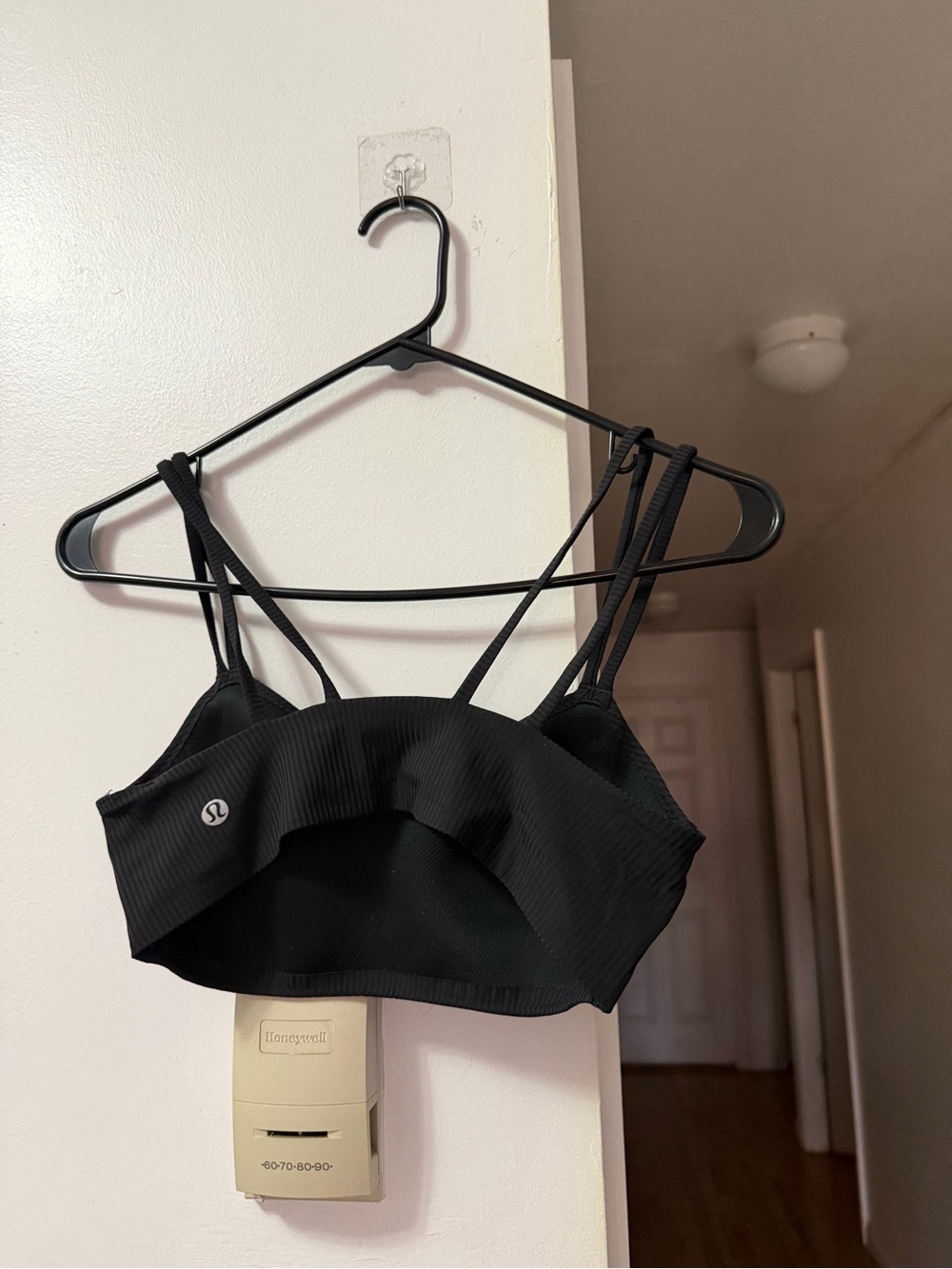 lululemon athletica Black Ribbed Double-Strap Bodysuit Top